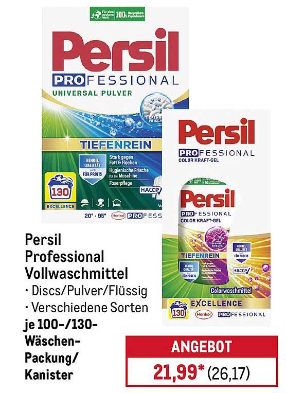 Persil Professional Vollwaschmittel - 100/130 Waschungen