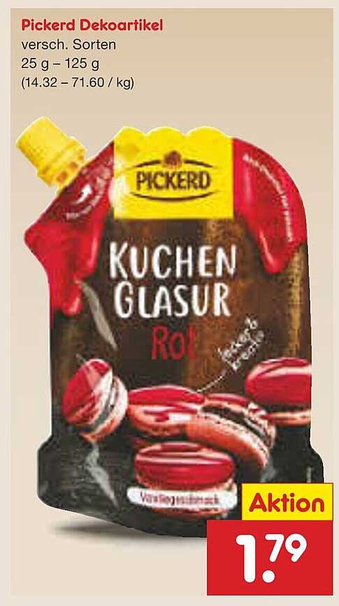 Pickerd Dekoartikel Kuchen Glasur Rot 25 g - 125 g