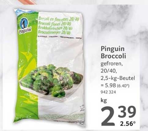 Pingui Broccoli gefroren, 20/40, 2,5-kg-Beutel