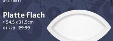 Platte flach 54,5 x 31,5 cm