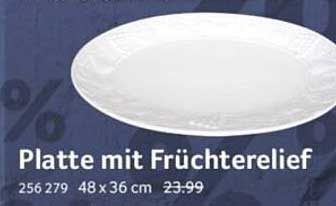 Platte mit Früchterelief