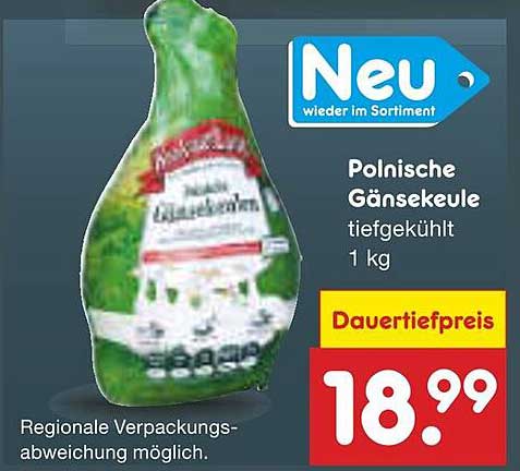 Polnische Gänsekeule tiefgekühlt 1 kg