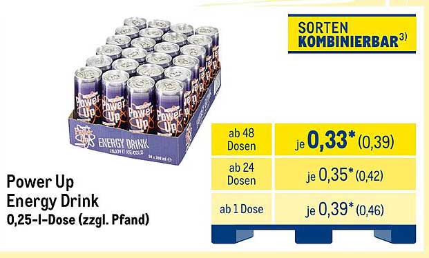 Power Up Energy Drink 0,25-l-Dose (zzgl. Pfand)
