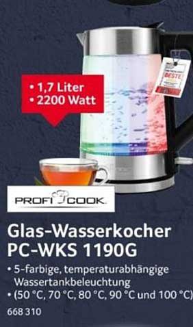 ProfiCook Glas-Wasserkocher PC-WKS 1190G