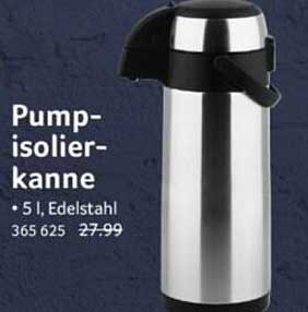 Pump-Isolierkanne 5 l aus Edelstahl