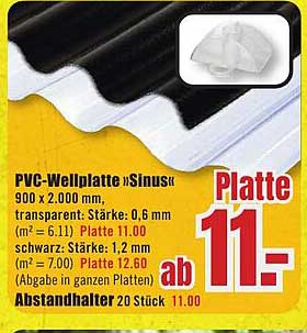 PVC-Wellplatte »Sinus« 900 x 2.000 mm
