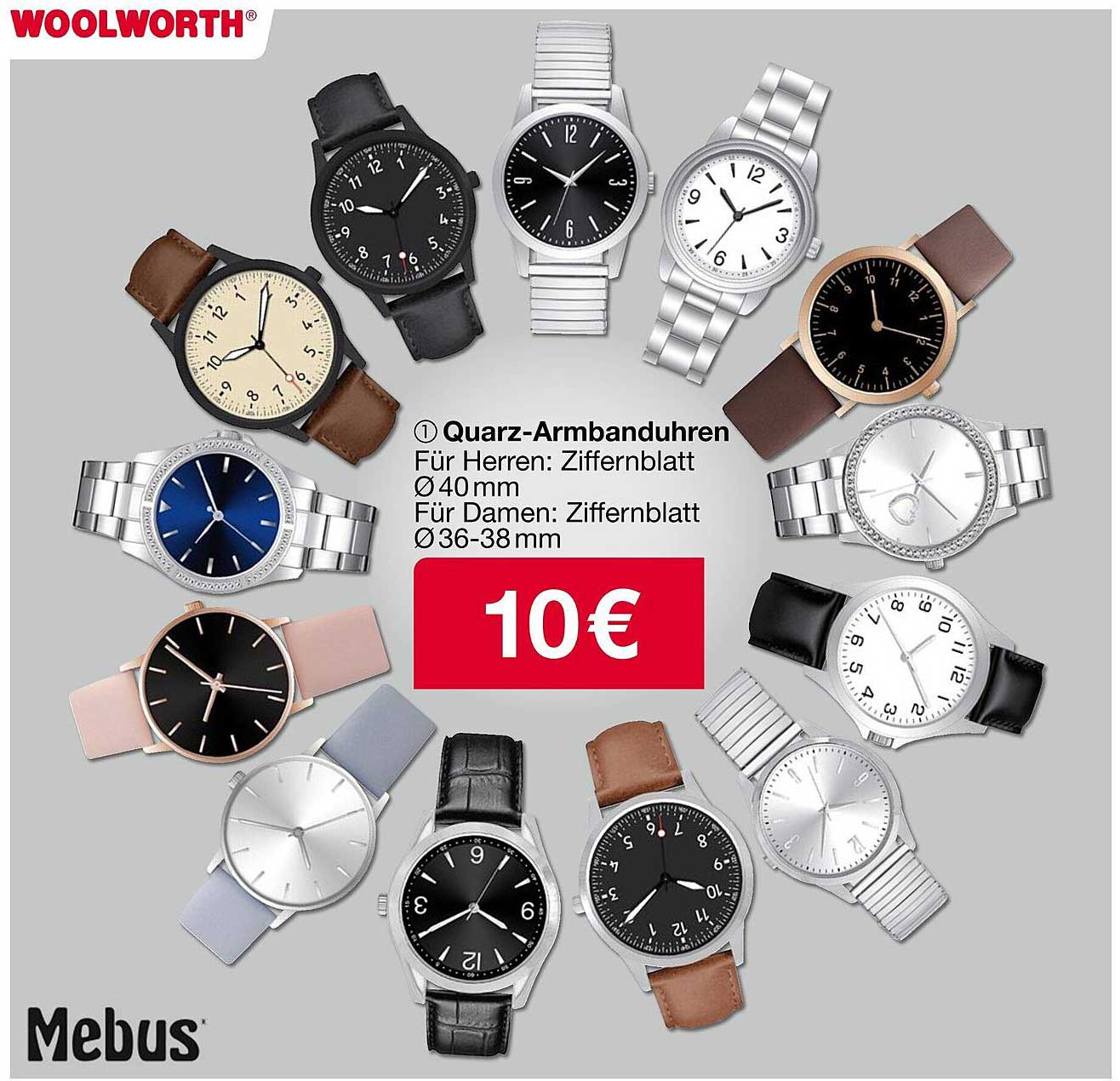 Quarz-Armbanduhr für Herren und Damen