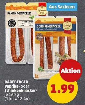 RADEBERGER Paprika- oder Schinkenknacker 160 g für nur 1,99 €