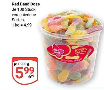 Red Band Dose - Je 100 Stück, verschiedene Sorten