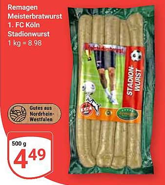 Remagen Meisterbratwurst 1. FC Köln Stadionwurst