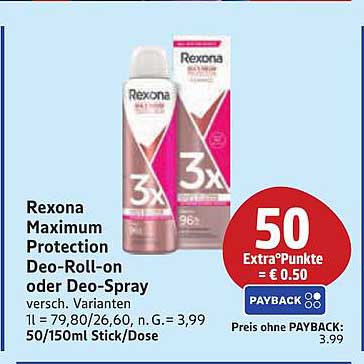 Rexona Maximum Protection Deo-Roll-on oder Deo-Spray – verschiedene Varianten