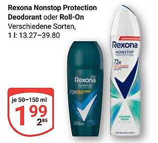Rexona Nonstop Protection Deodorant oder Roll-On - Verschiedene Sorten