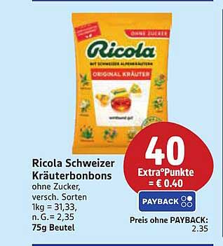 Ricola Schweizer Kräuterbonbons ohne Zucker