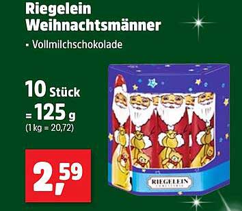 Riegelein Weihnachtsmänner - Vollmilchschokolade