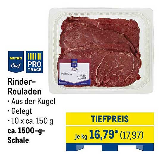 Rinder-Rouladen - Aus der Kugel, gelegt, 10 x ca. 150 g