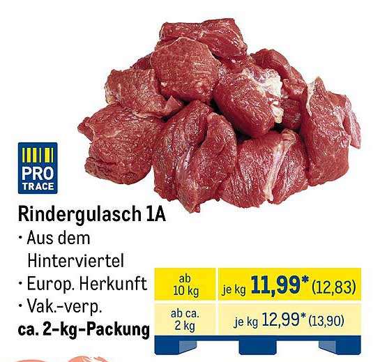 Rindergulasch 1A - Aus dem Hinterviertel
