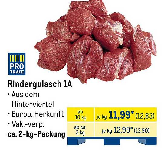 Rindergulasch 1A aus dem Hinterviertel