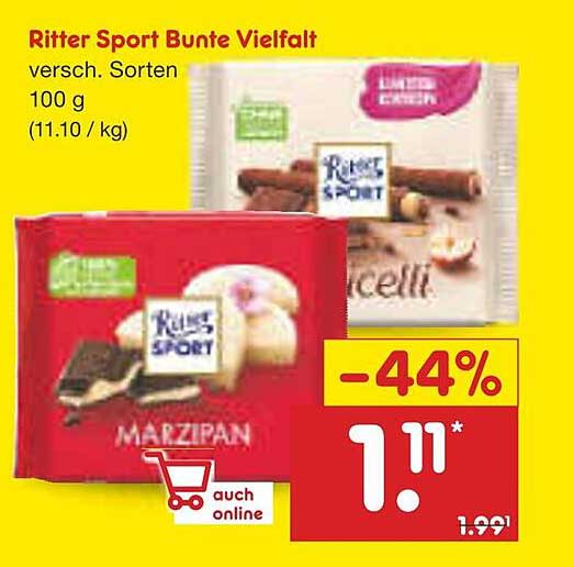 Ritter Sport Bunte Vielfalt versch. Sorten 100 g