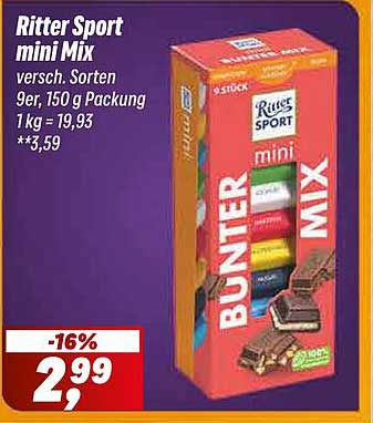 Ritter Sport mini Mix - 9er Sortenpackung