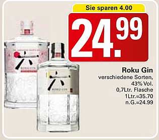 Roku Gin - verschiedene Sorten, 43% Vol, 0,7L Flasche