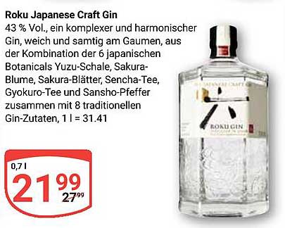 Roku Japanese Craft Gin 0,7 l