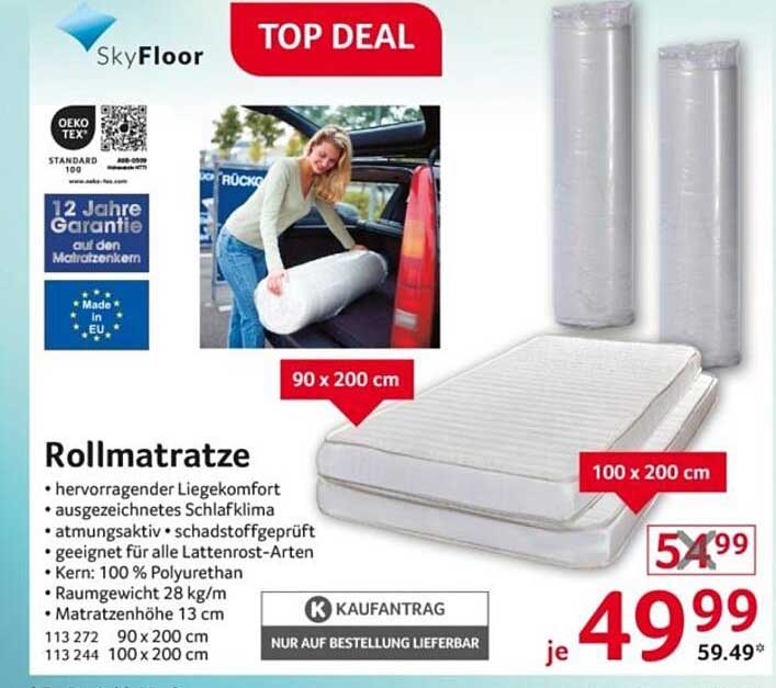 Rollmatratze SkyFloor - 90 x 200 cm und 100 x 200 cm