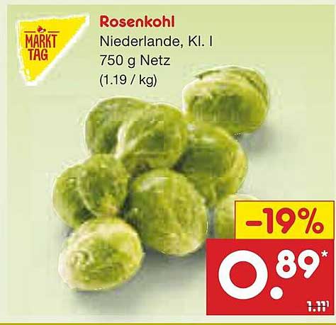 Rosenkohl, Niederlande, Kl. I, 750 g Netz