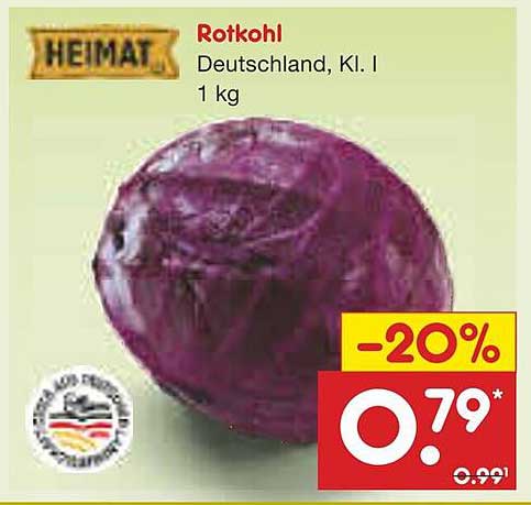 Rotkohl, Deutschland, KI. I, 1 kg - jetzt 20% reduziert!