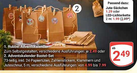 Rubbel Adventskalender und Adventskalender Bastel-Set