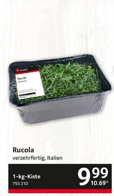 Rucola verzehrfertig, Italien - 1-kg-Kiste
