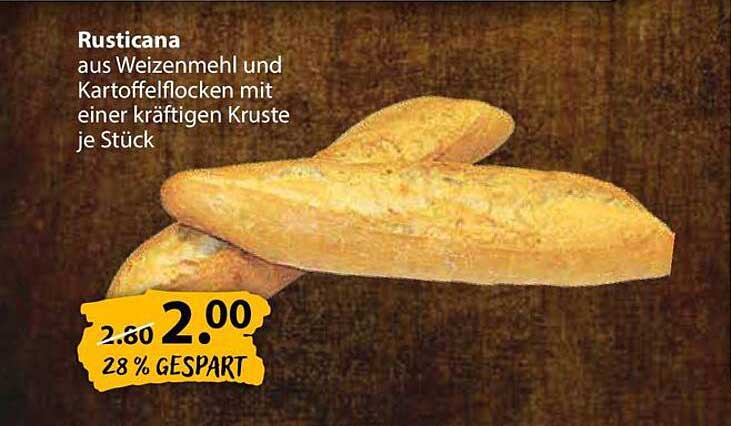 Rusticana aus Weizenmehl und Kartoffelflocken mit einer kräftigen Kruste je Stück