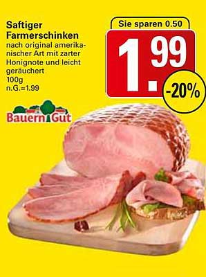 Saftiger Farmerschinken nach amerikanischer Art