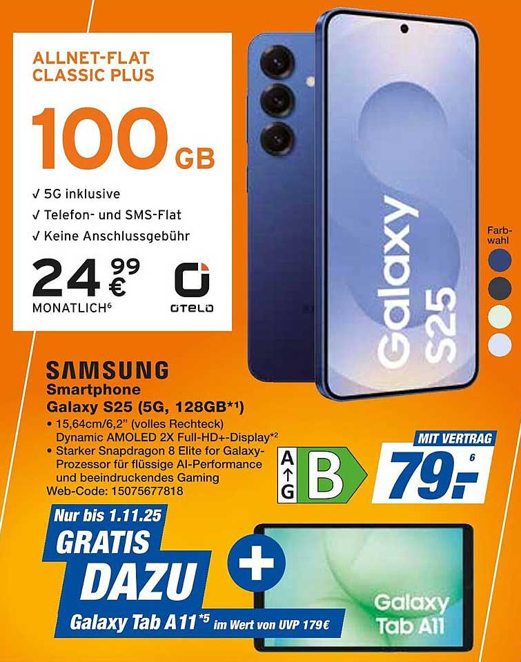 Samsung Galaxy S25 mit Allnet-Flat Classic Plus