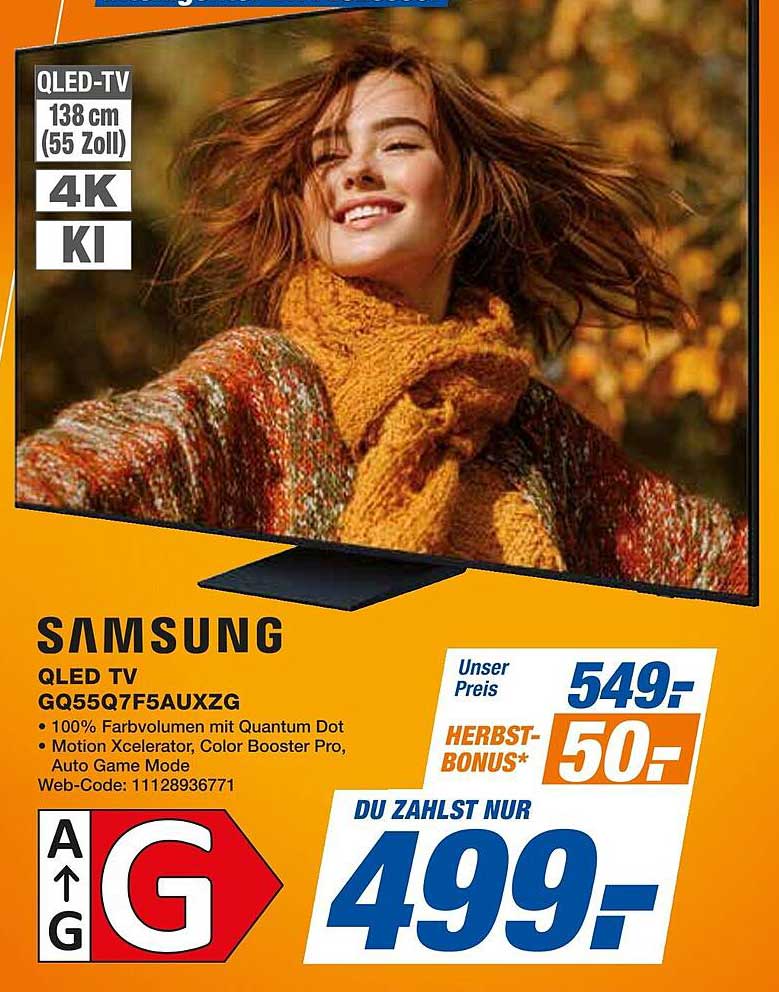 Samsung QLED TV GQ55Q7F5AUXZG - 138 cm (55 Zoll) 4K KI