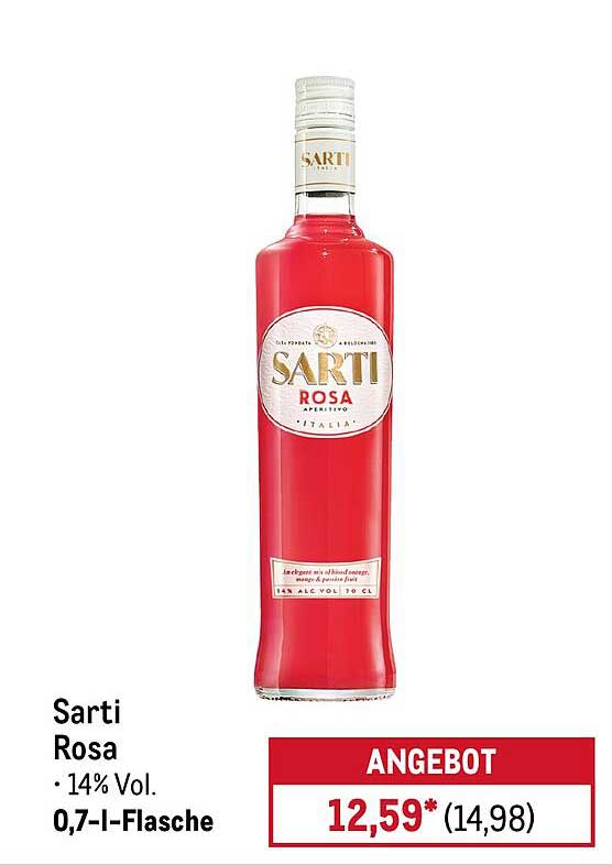 Sarti Rosa Aperitivo 0,7 l - 14% Vol.