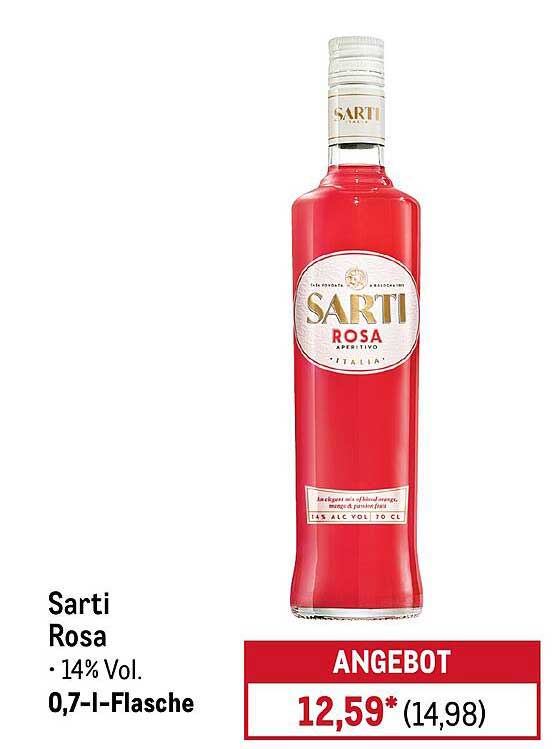 Sarti Rosa Aperitivo 0,7 l – 14% Vol.