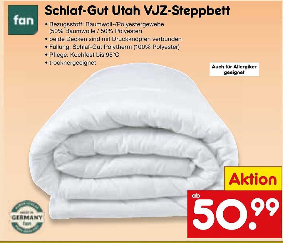 Schlaf-Gut Utah VJZ-Steppbett