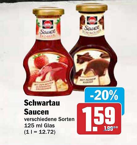 Schwartau Saucen verschiedene Sorten 125 ml Glas