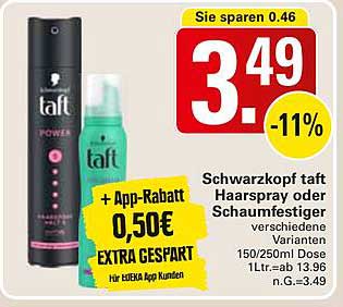 Schwarzkopf Taft Haarspray oder Schaumfestiger – verschiedene Varianten