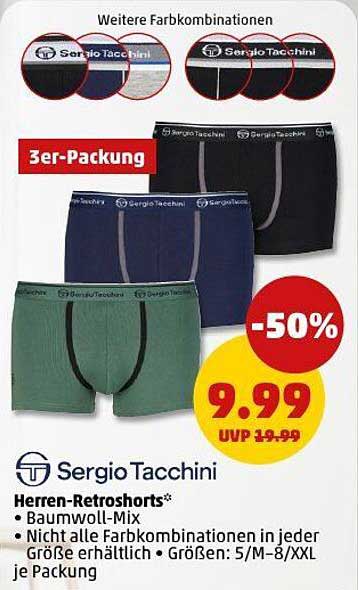 Sergio Tacchini Herren-Retroshorts 3er-Packung