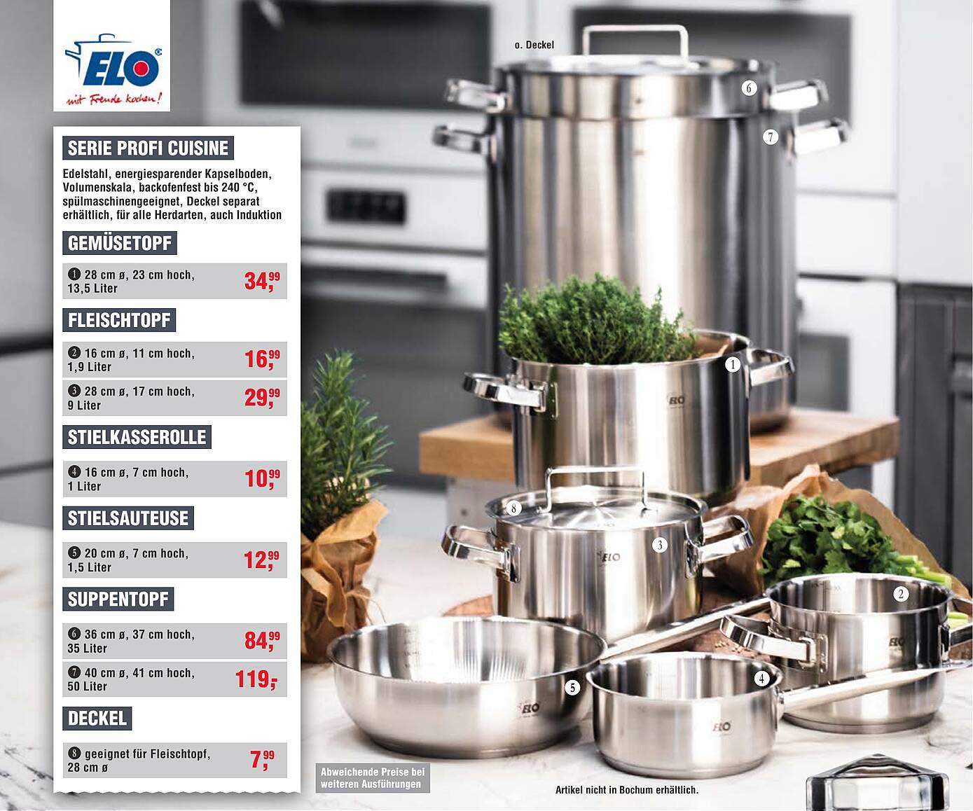 SERIE PROFI CUISINE Töpfe von ELO