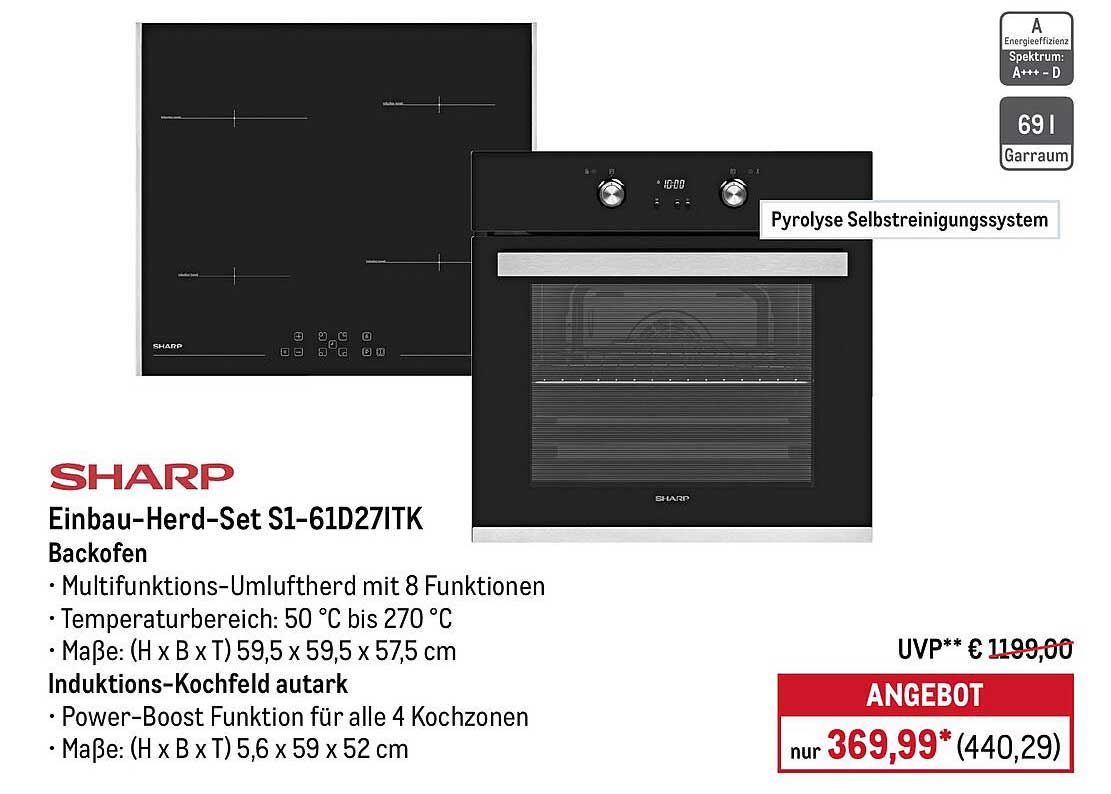 SHARP Einbau-Herd-Set S1-G1D27ITK
