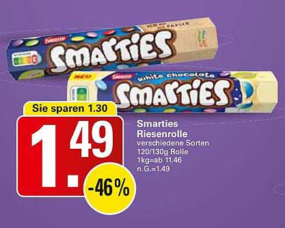 Smarties Riesenrolle - verschiedene Sorten