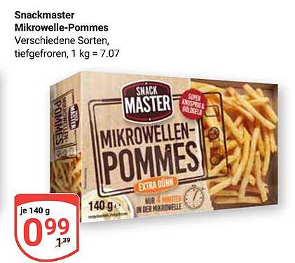 Snackmaster Mikrowelle-Pommes - Verschiedene Sorten, tiefgefroren