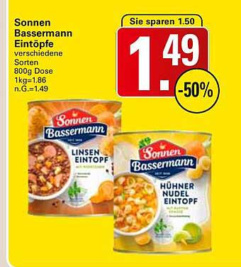 Sonnen Bassermann Eintöpfe - verschiedene Sorten 800g Dose