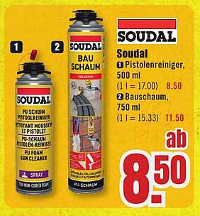 Soudal PU Schaum Pistolenreiniger und Bauschaum im Angebot