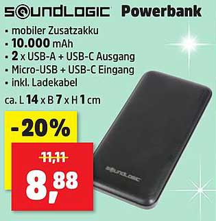 Soundlogic Powerbank 10.000 mAh