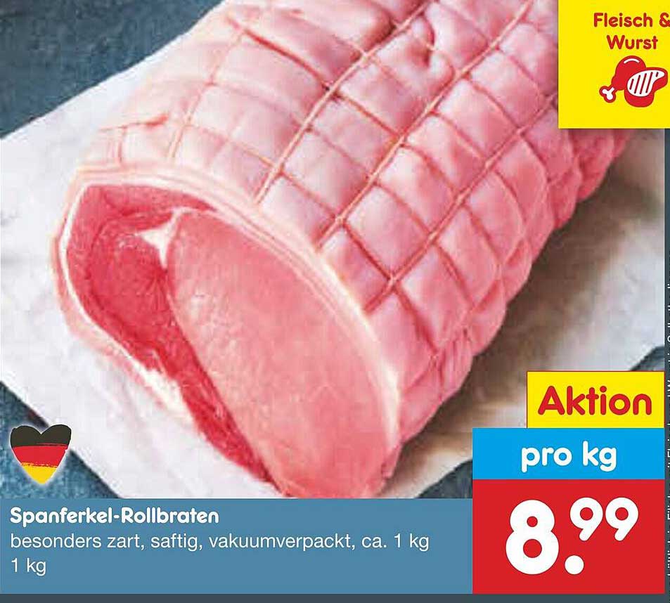 Spanferkel-Rollbraten, besonders zart, saftig, vakuumverpackt, ca. 1 kg