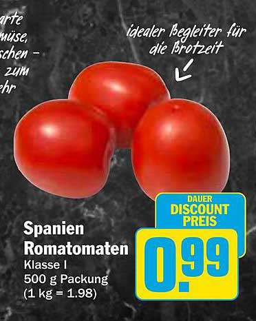 Spanien Romatomaten – Klasse I, 500 g Packung