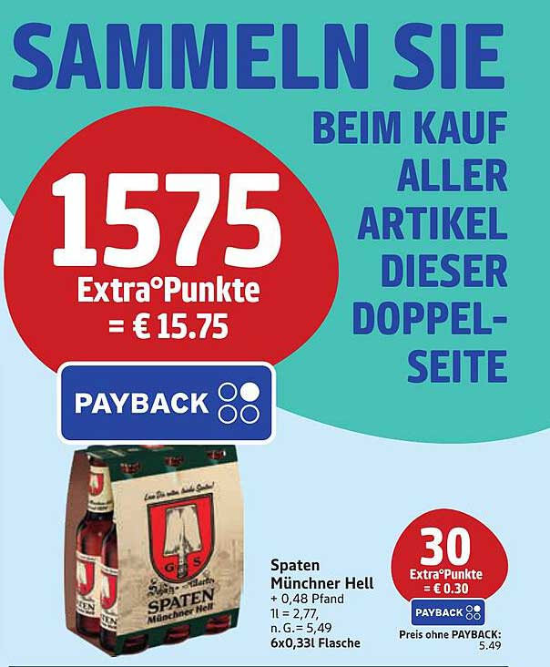 Spaten Münchner Hell 6x0,33l Flasche